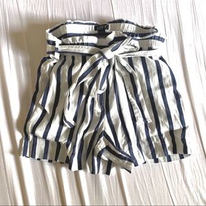 High-Waisted Belted Paperbag Shorts
